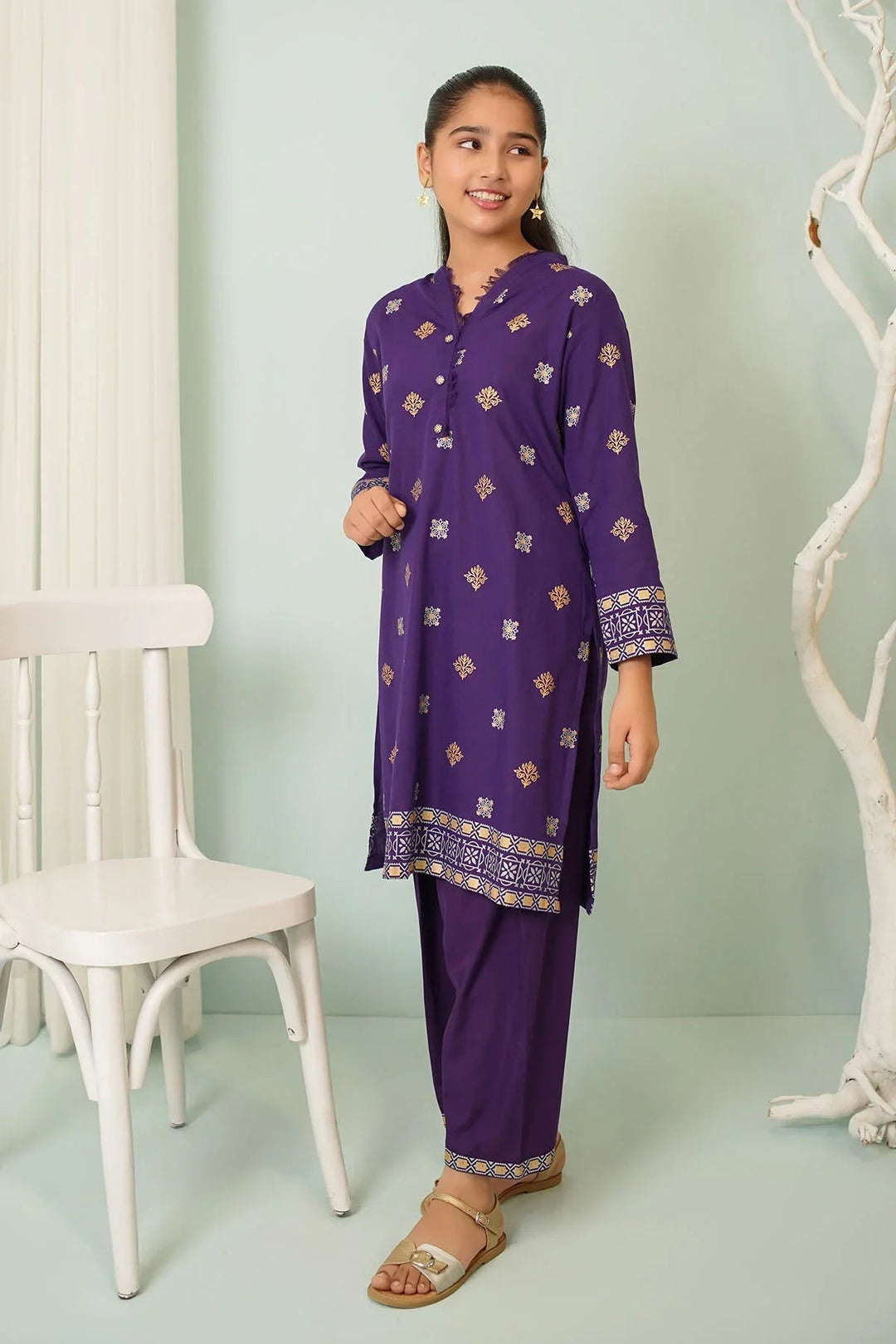 Ochre RTW Printed Girls 2 Piece Cotton  COR-90 - Summer Collection