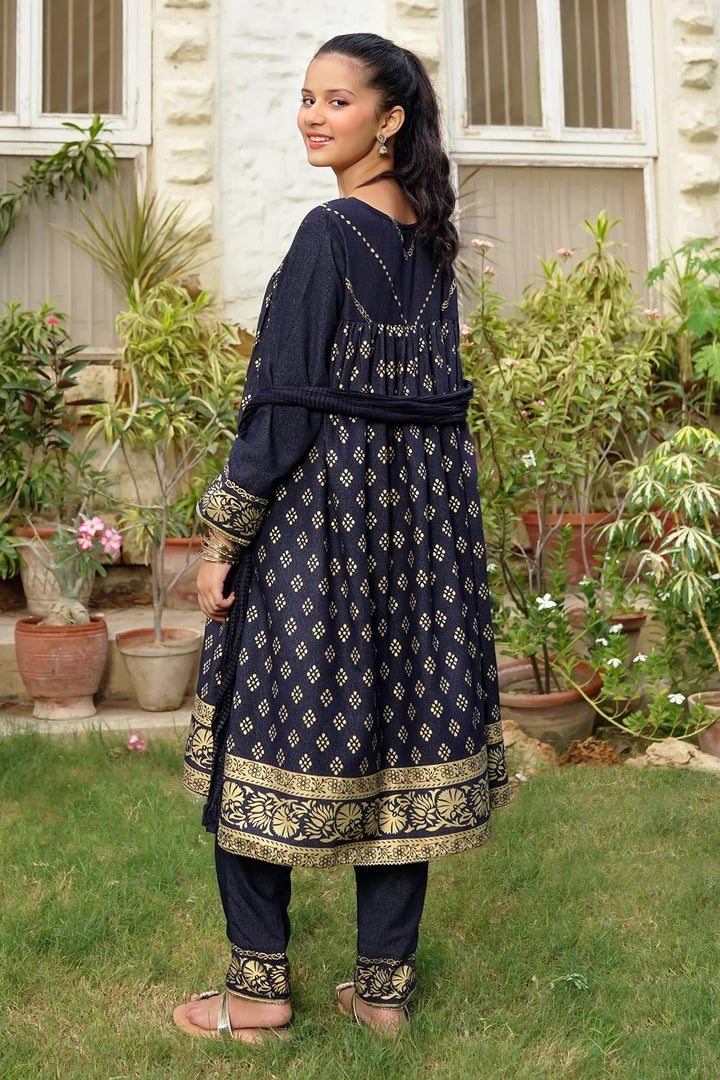 Ochre RTW Printed Girls 3 Piece Cotton Karandi OFW-PC-22 - Winter Collection