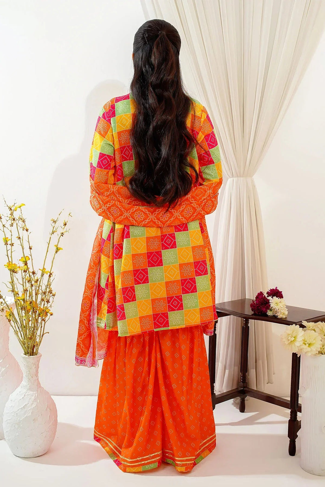 Ochre Girls Pret Printed Swiss Lawn 3 Piece Suit CORF-08 - Summer Collection