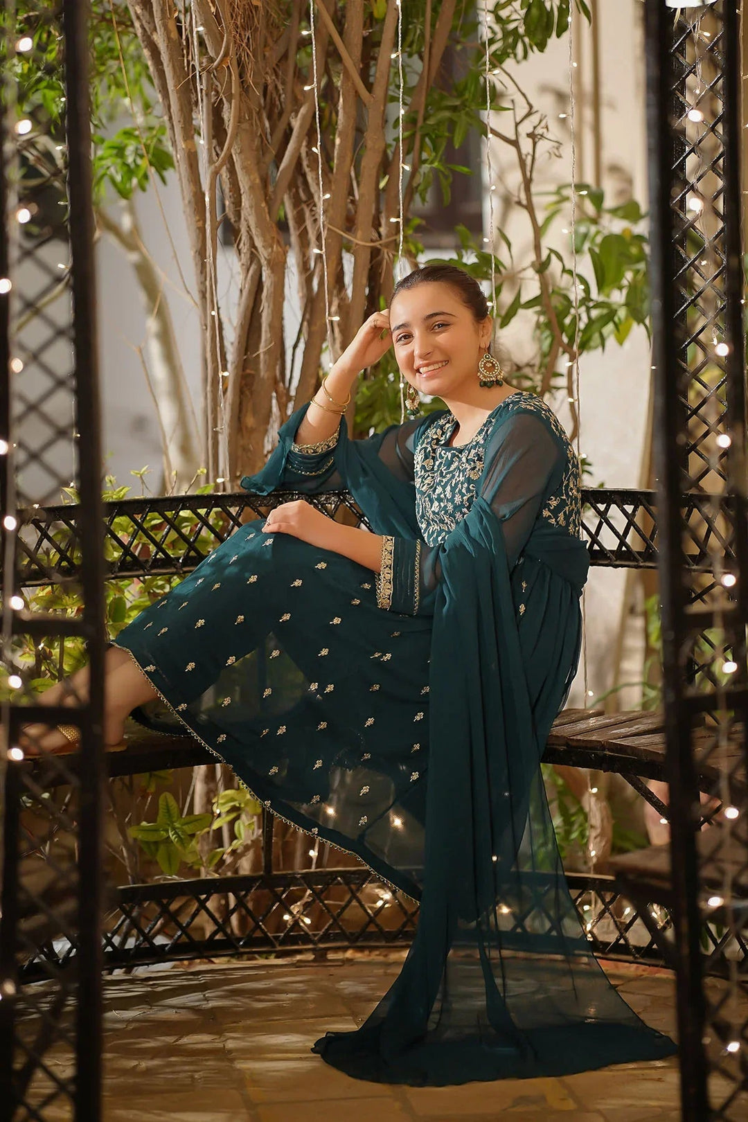 Ochre Girls Pret Embroidered Chiffon 3 Piece Suit EM-54 - Summer Collection