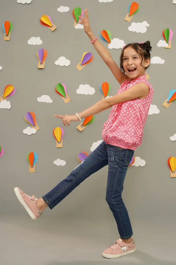 Ochre RTW Printed Girls 1 Piece Boski Linen Top INWT-06 - Summer Collection