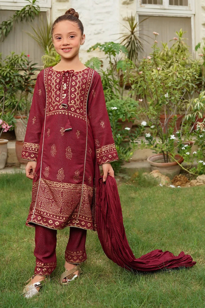 Ochre RTW Printed Girls 3 Piece Cotton Karandi OFW-PC-20 - Winter Collection