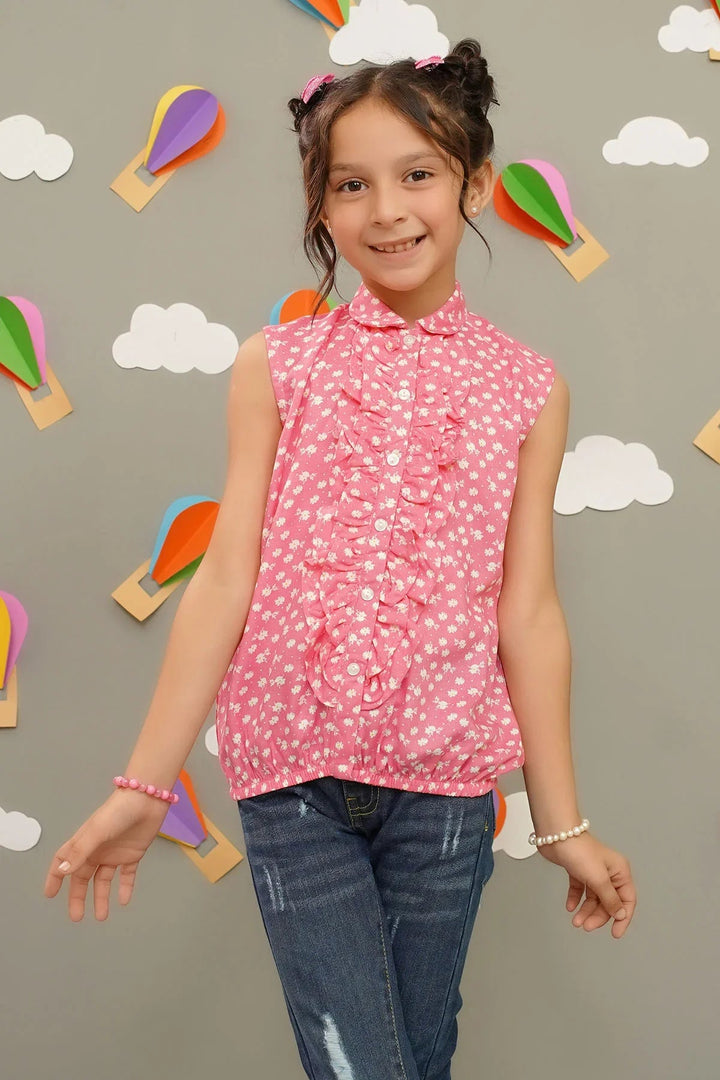 Ochre RTW Printed Girls 1 Piece Boski Linen Top INWT-06 - Summer Collection