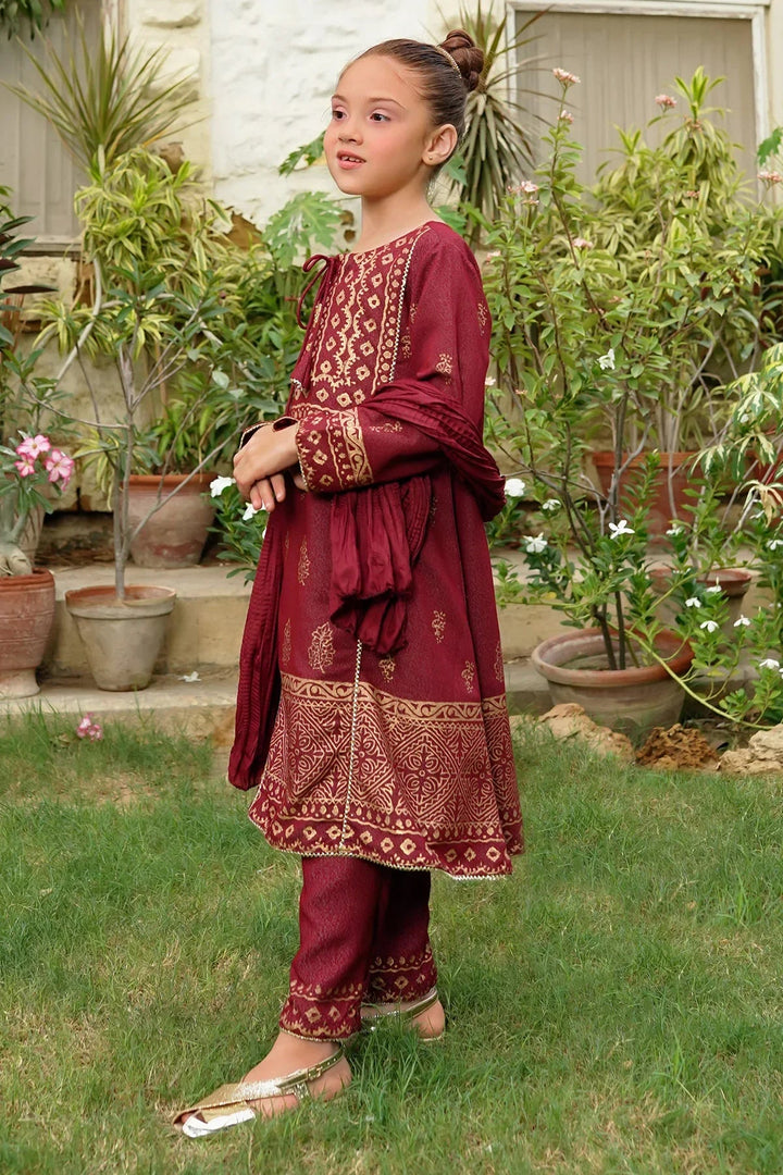 Ochre RTW Printed Girls 3 Piece Cotton Karandi OFW-PC-20 - Winter Collection