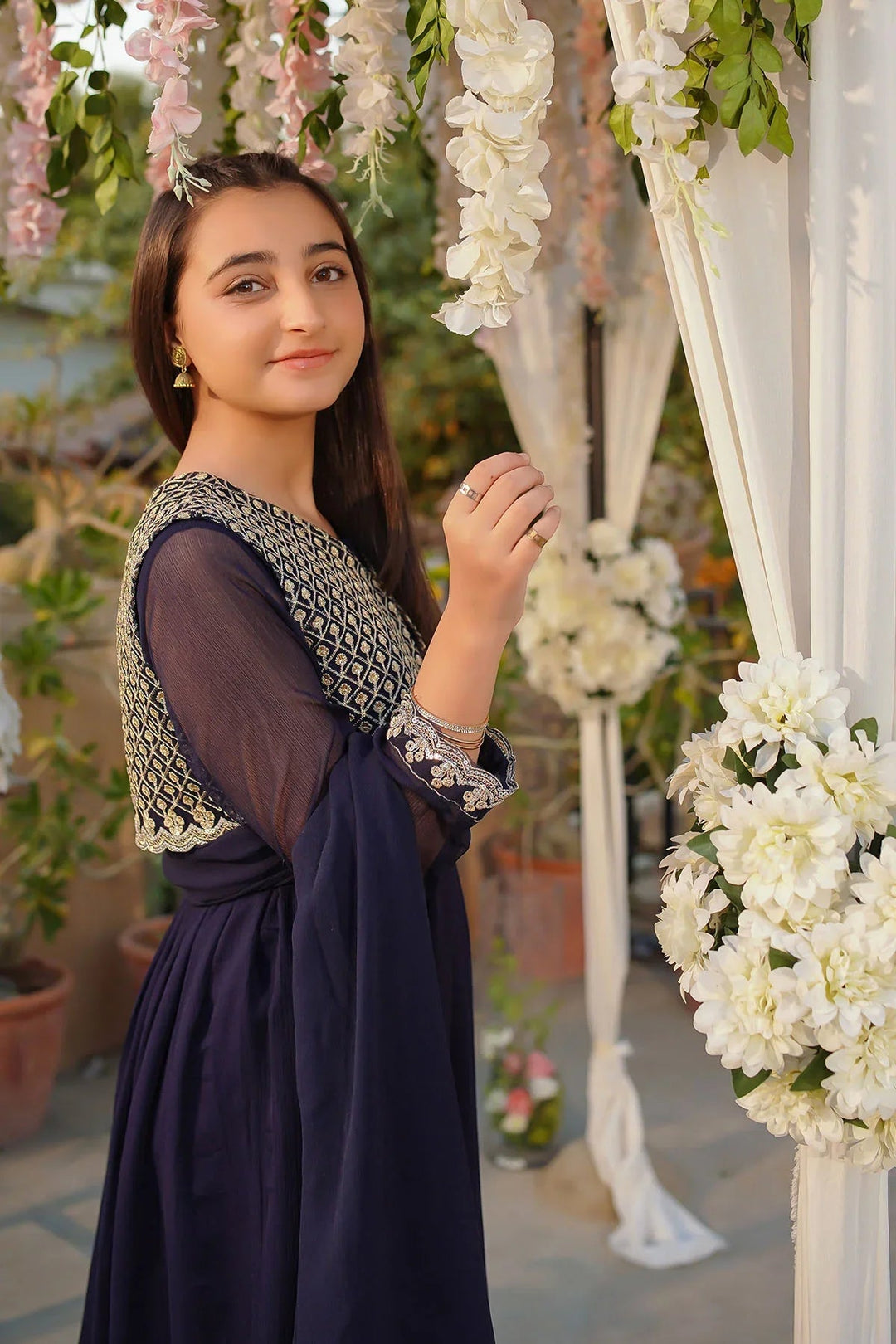 Ochre Girls Pret Embroidered Chiffon 3 Piece Suit MAX-26 - Summer Collection