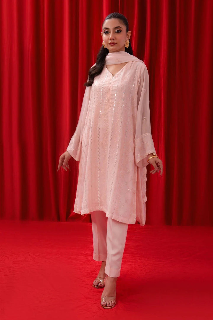 Ochre RTW Embroidered Girls 3 Piece Chiffon  SOF-04 - Summer Collection