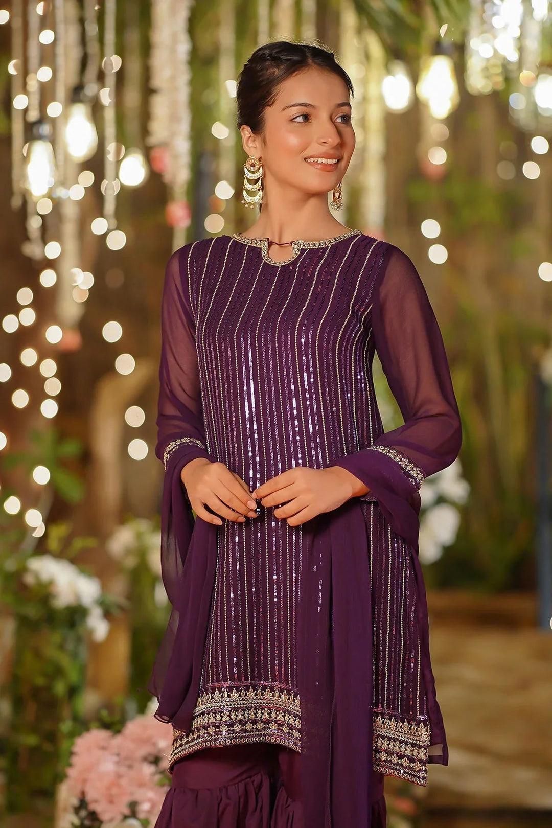 Ochre Girls Pret Embroidered Chiffon 3 Piece Suit EM-47 - Summer Collection