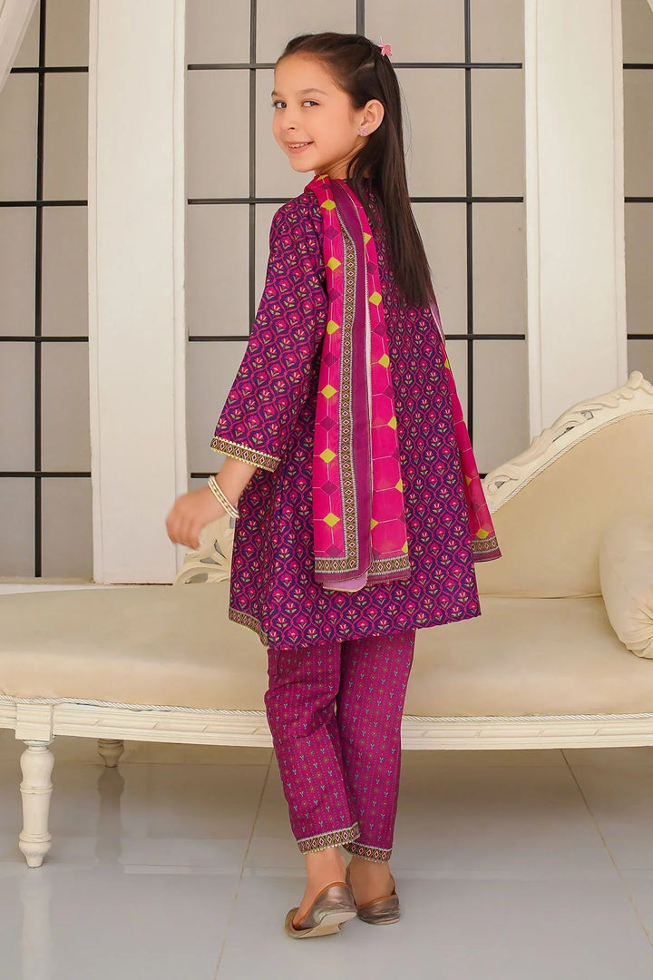 Ochre Girls Pret Printed Swiss Lawn 3 Piece Suit INDP-30 - Summer Collection