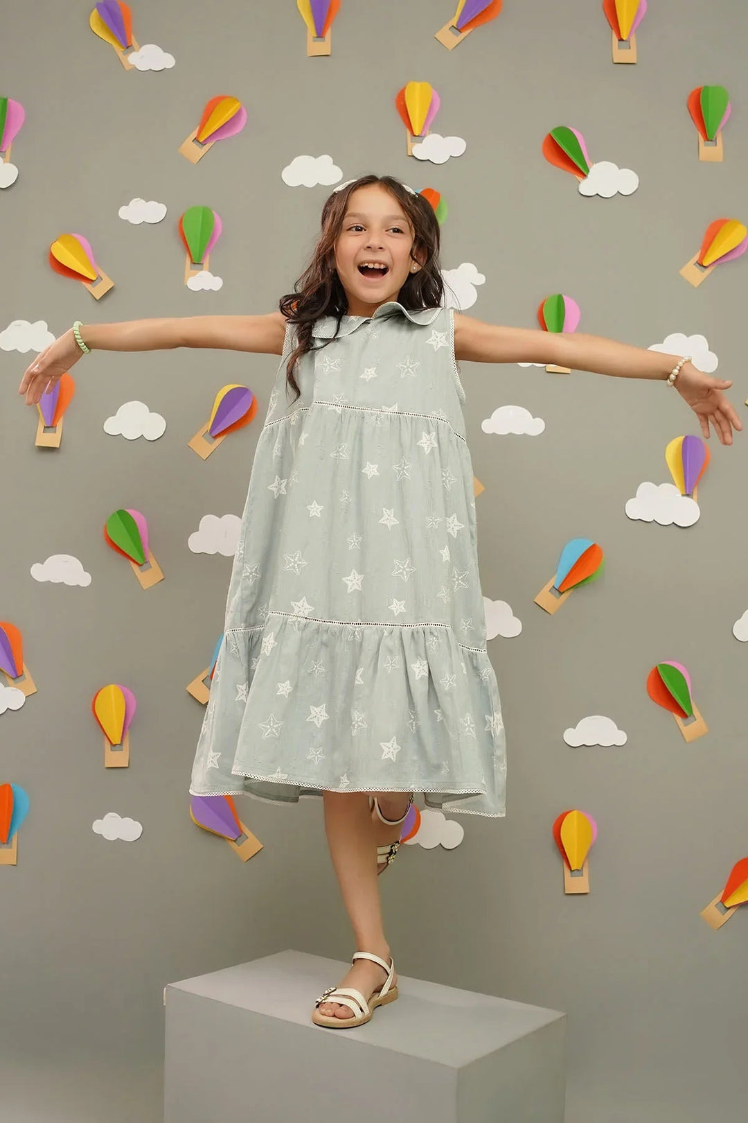 Ochre RTW Printed Girls 1 Piece Chambray Dress INWD-15 - Winter Collection