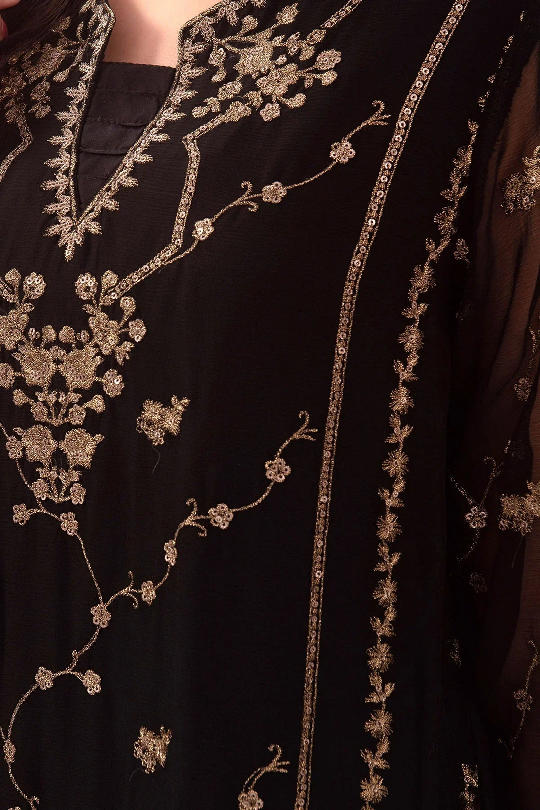 Ochre RTW Embroidered Girls 3 Piece Chiffon  SOF-02 - Summer Collection