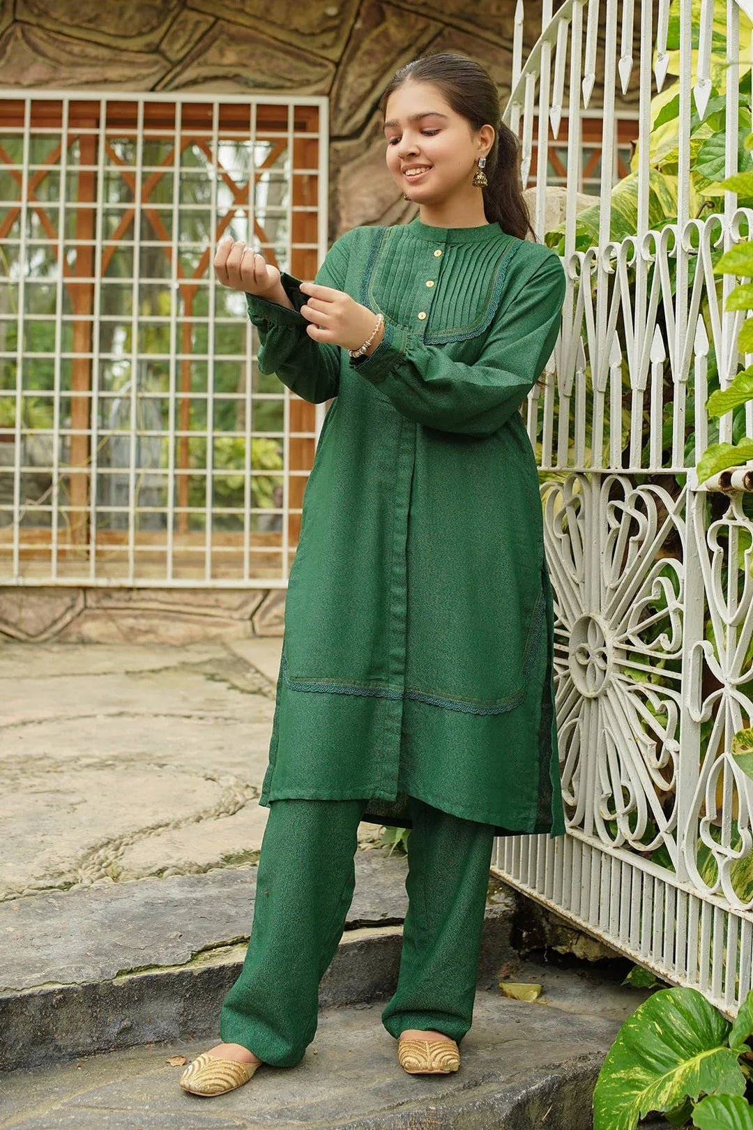 Ochre RTW Solids Girls 2 Piece Cotton Karandi SC-34 - Winter Collection