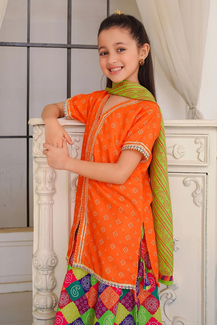 Ochre Girls Pret Printed Swiss Lawn 3 Piece Suit INDP-28 - Summer Collection