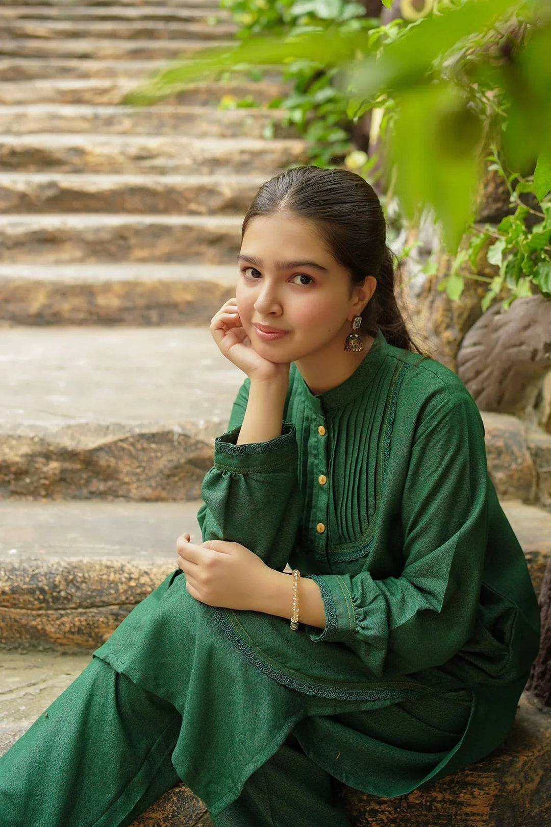 Ochre RTW Solids Girls 2 Piece Cotton Karandi SC-34 - Winter Collection