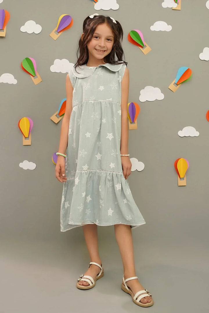 Ochre RTW Printed Girls 1 Piece Chambray Dress INWD-15 - Winter Collection