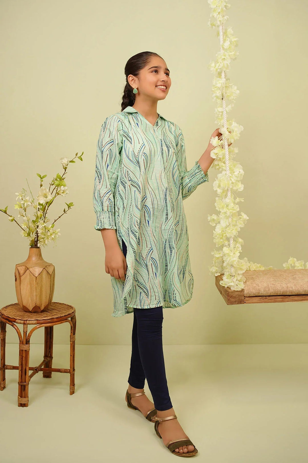 Ochre RTW Printed Girls 1 Piece Lawn Kurta PRC-41 - Summer Collection
