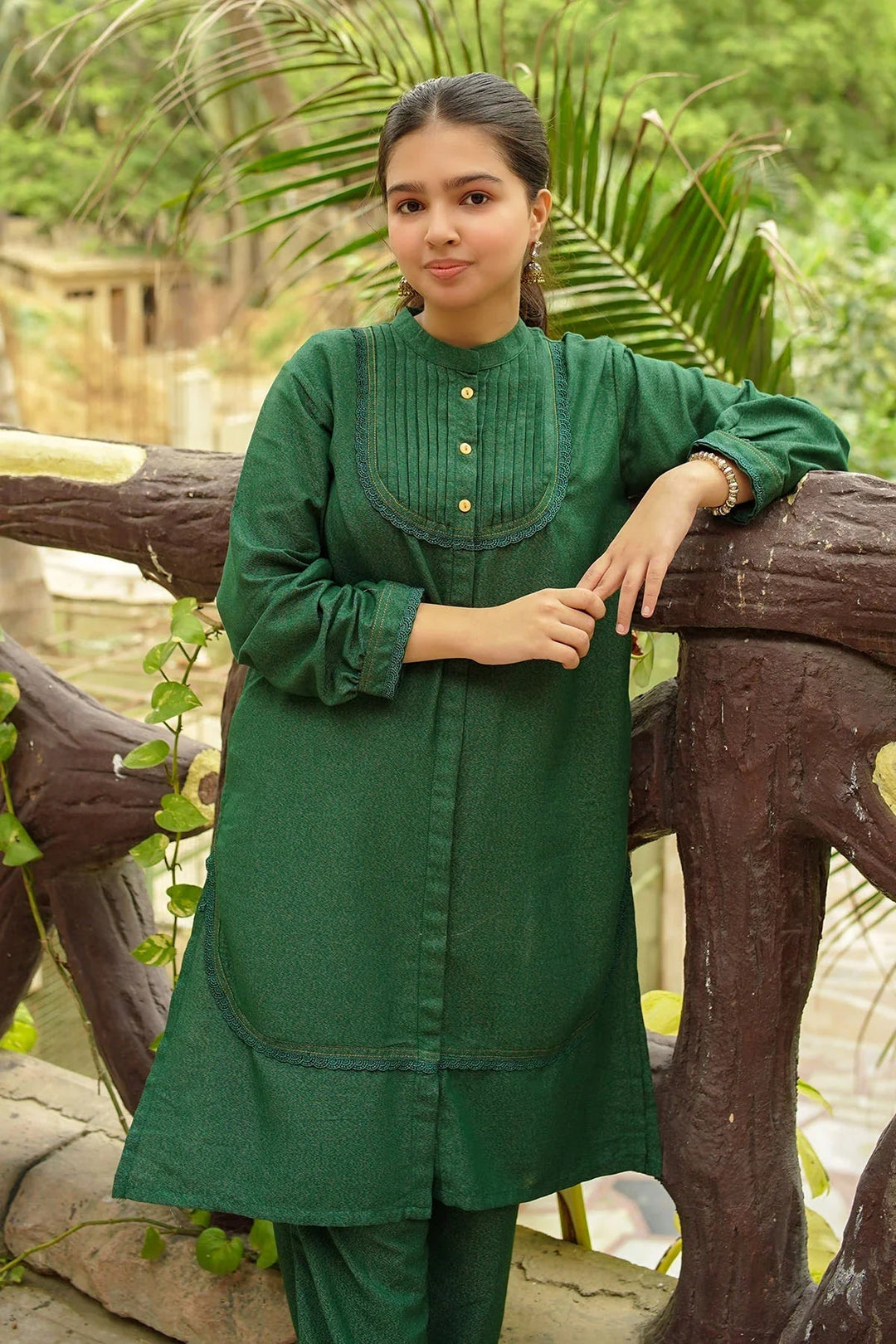 Ochre RTW Solids Girls 2 Piece Cotton Karandi SC-34 - Winter Collection