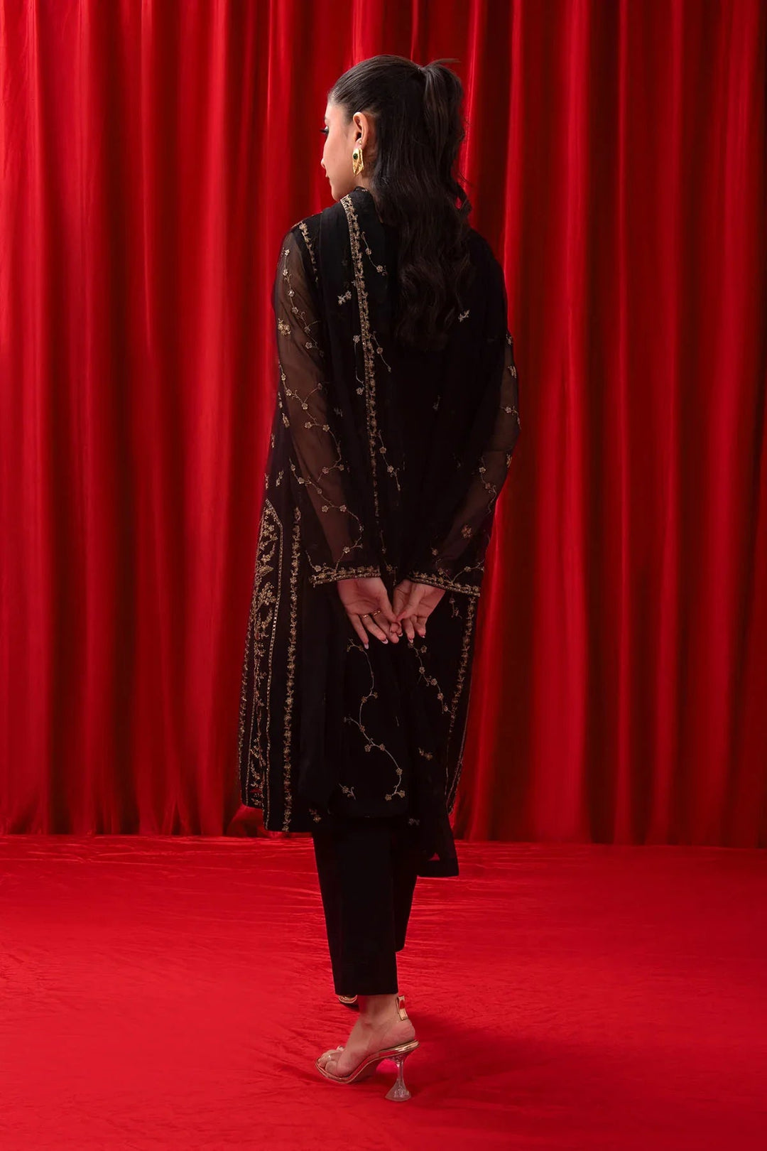 Ochre RTW Embroidered Girls 3 Piece Chiffon  SOF-02 - Summer Collection