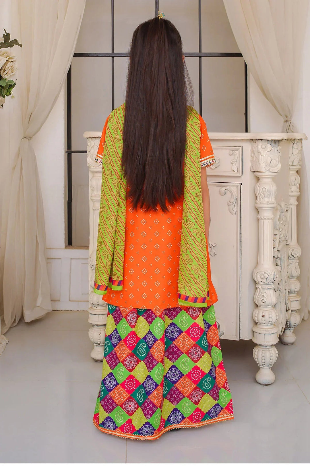 Ochre Girls Pret Printed Swiss Lawn 3 Piece Suit INDP-28 - Summer Collection