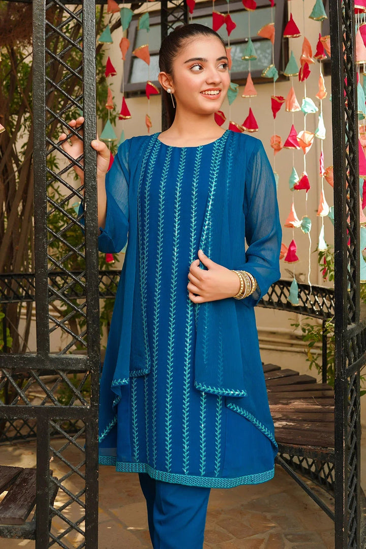 Ochre RTW Embroidered Girls 2 Piece Chiffon  OFW-EM-12 - Summer Collection