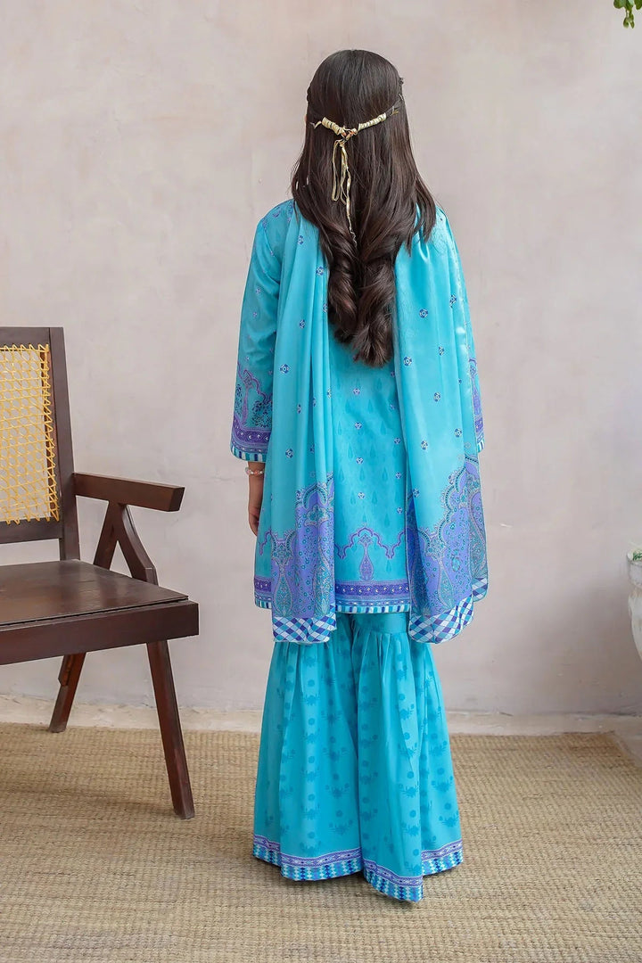 Ochre Girls Pret Printed Swiss Lawn 3 Piece Suit CORF-17 - Summer Collection