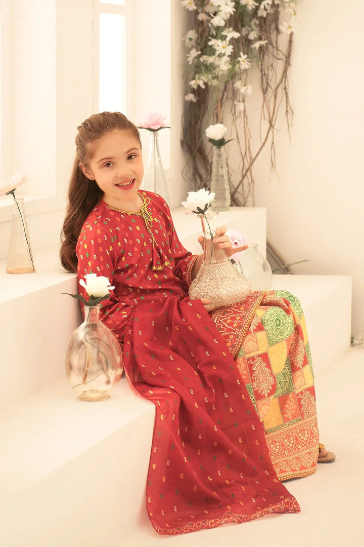 Ochre RTW Printed Girls 3 Piece Herringbone  INDP-19 - Summer Collection