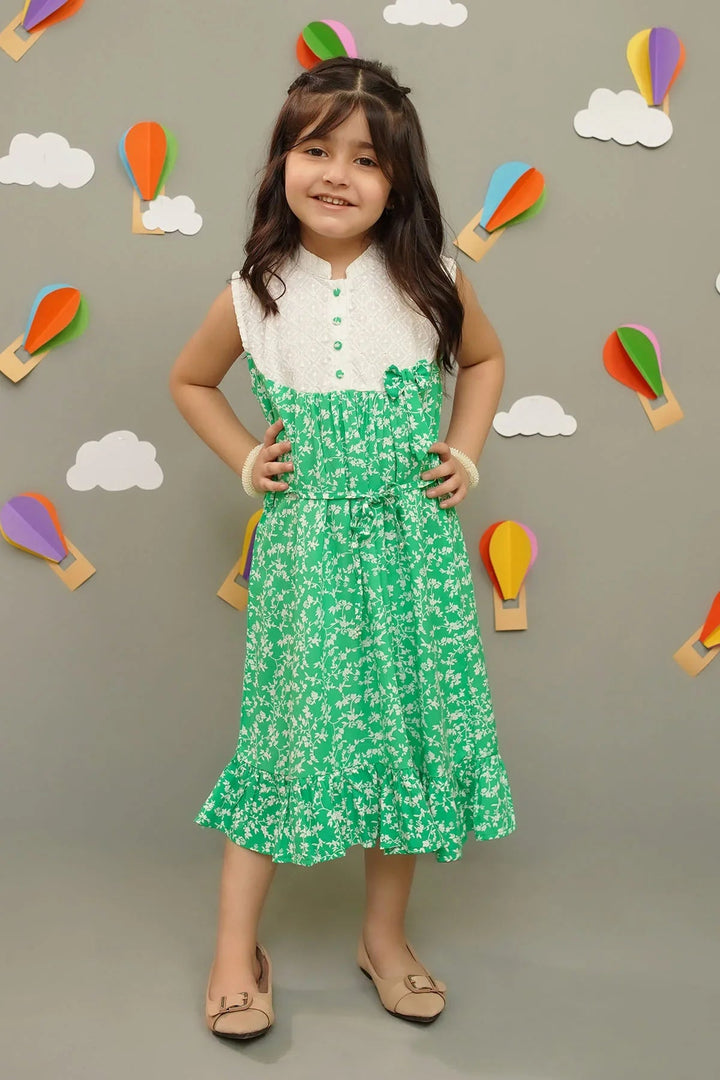 Ochre RTW Printed Girls 1 Piece Boski Linen Dress INWD-14 - Summer Collection