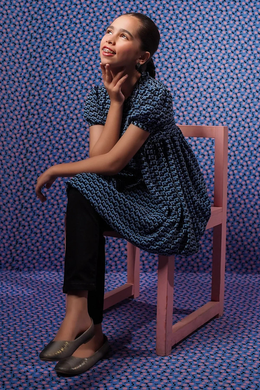 Ochre RTW Printed Girls 1 Piece Chiffon Top OWT-622 - Summer Collection