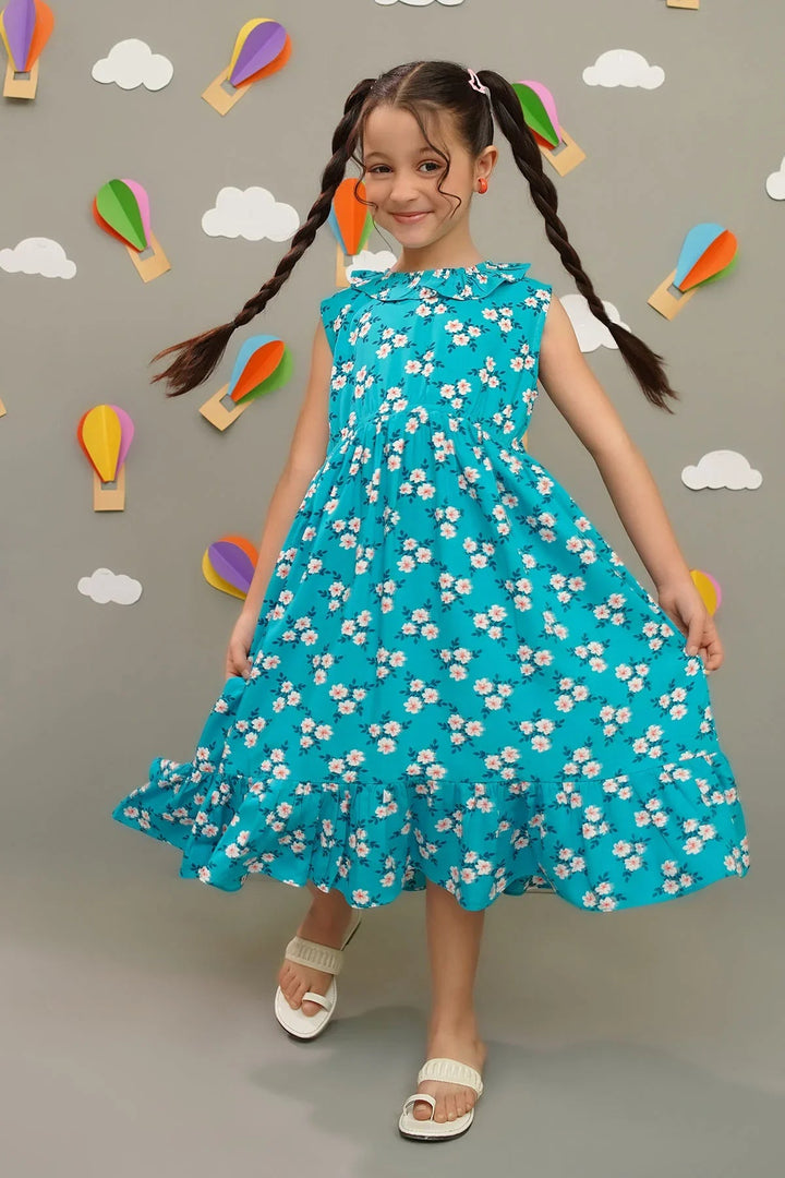 Ochre RTW Printed Girls 1 Piece Boski Linen Dress INWD-13 - Summer Collection