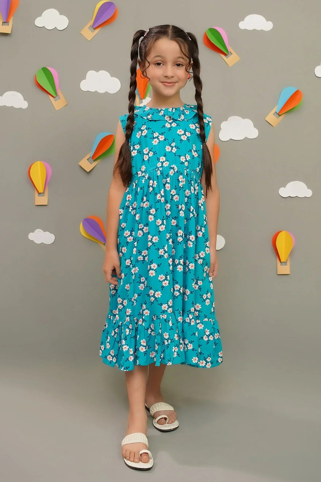 Ochre RTW Printed Girls 1 Piece Boski Linen Dress INWD-13 - Summer Collection
