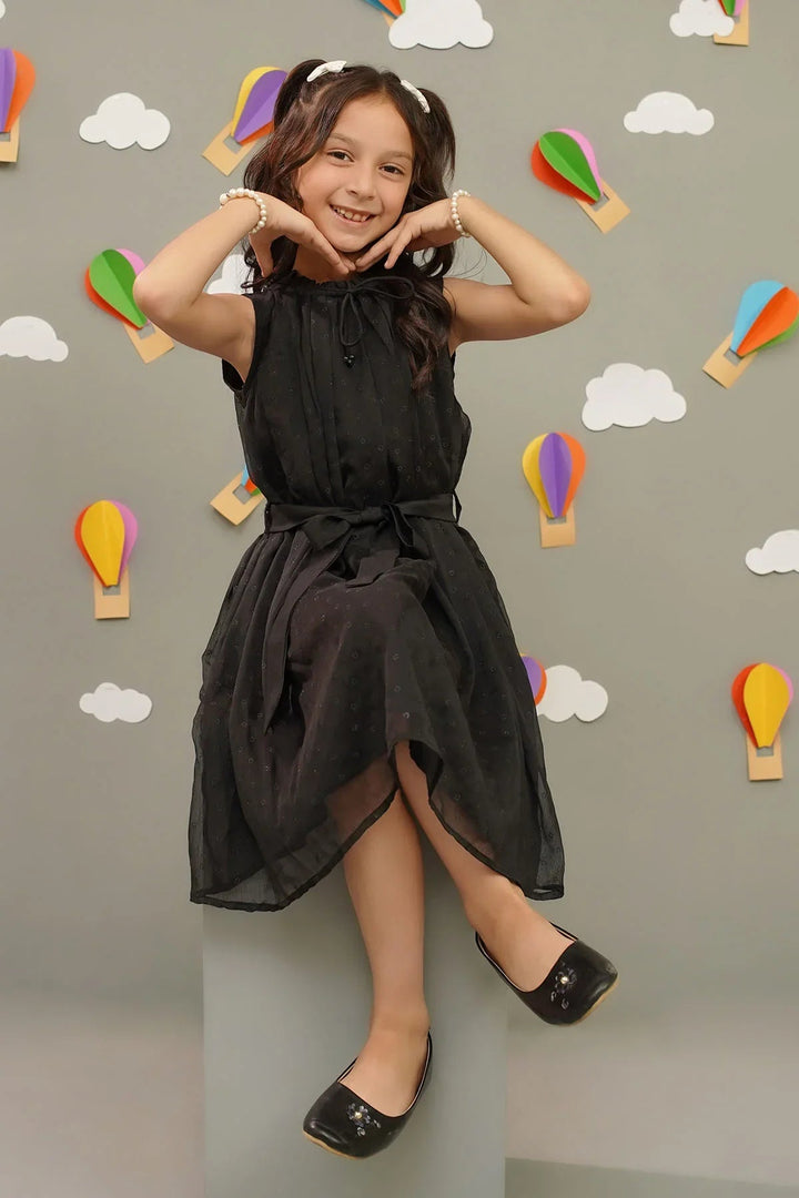 Ochre RTW Printed Girls 1 Piece Chiffon Chiffon Foil Dress INWD-06 - Summer Collection