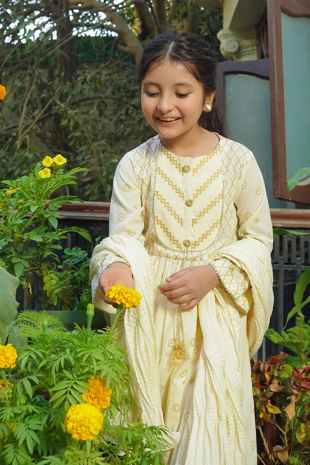 Ochre RTW Printed Girls 3 Piece Cotton  OFW-PC-24 - Summer Collection