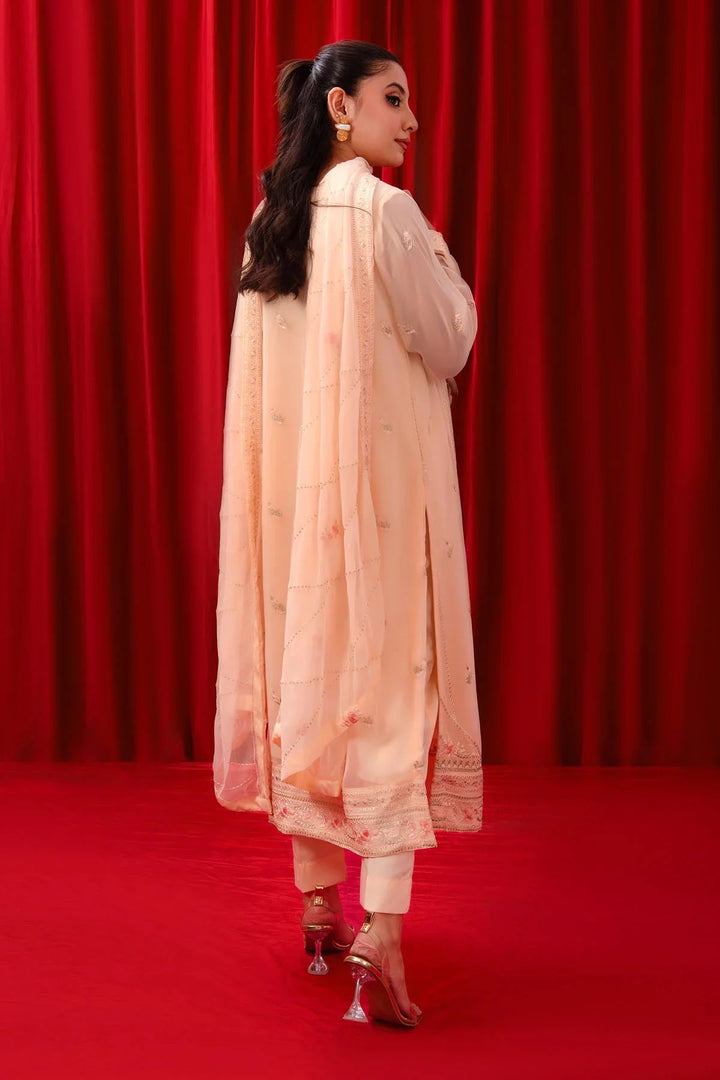 Ochre RTW Embroidered Girls 3 Piece Chiffon Adda Work SOF-07 - Summer Collection