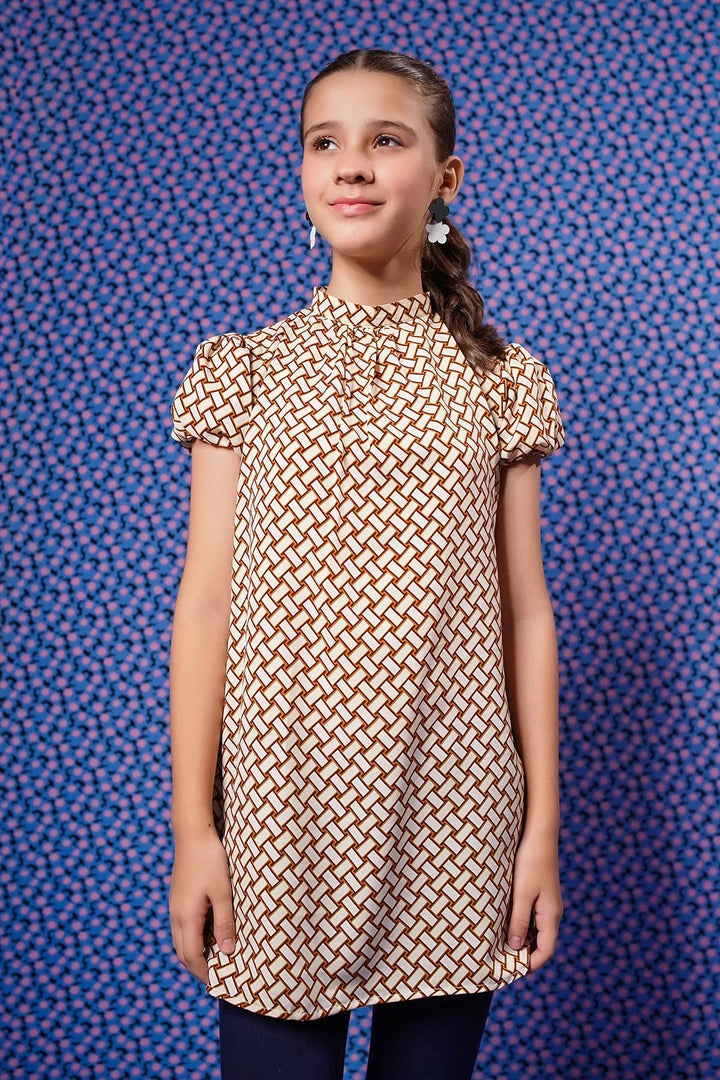 Ochre RTW Printed Girls 1 Piece Georgette Top OWT-618 - Winter Collection