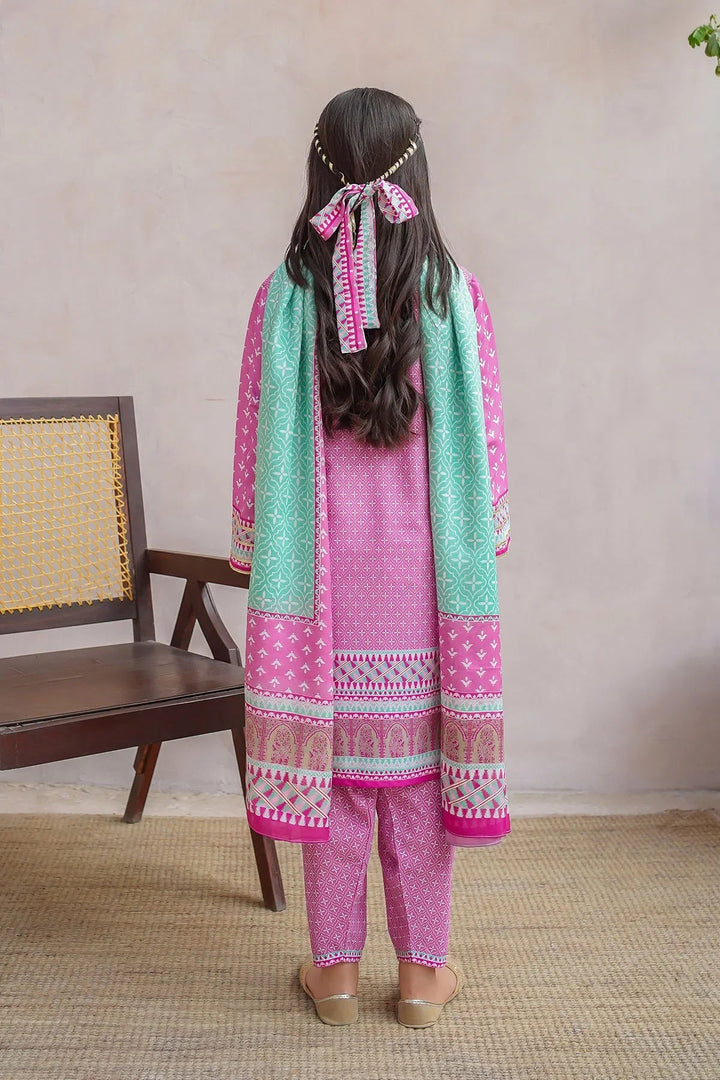 Ochre Girls Pret Printed Swiss Lawn 3 Piece Suit CORF-13 - Summer Collection