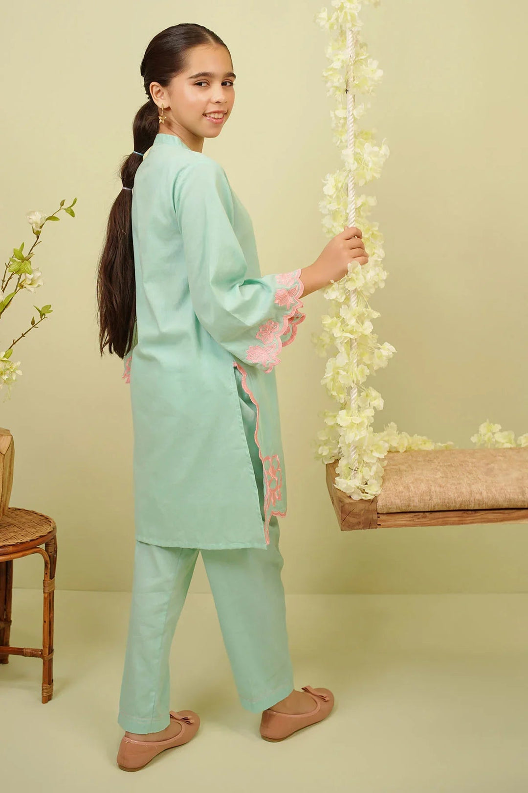 Ochre RTW Embroidered Girls 2 Piece Cotton  EMC-06 - Summer Collection