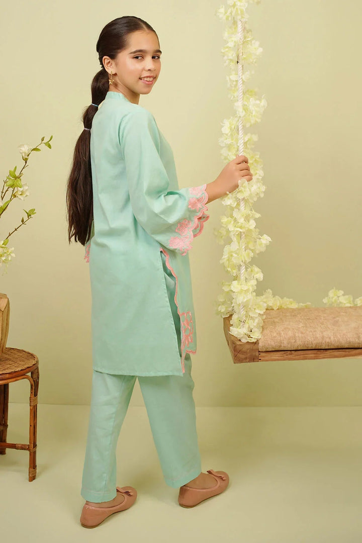 Ochre RTW Embroidered Girls 2 Piece Cotton  EMC-06 - Summer Collection