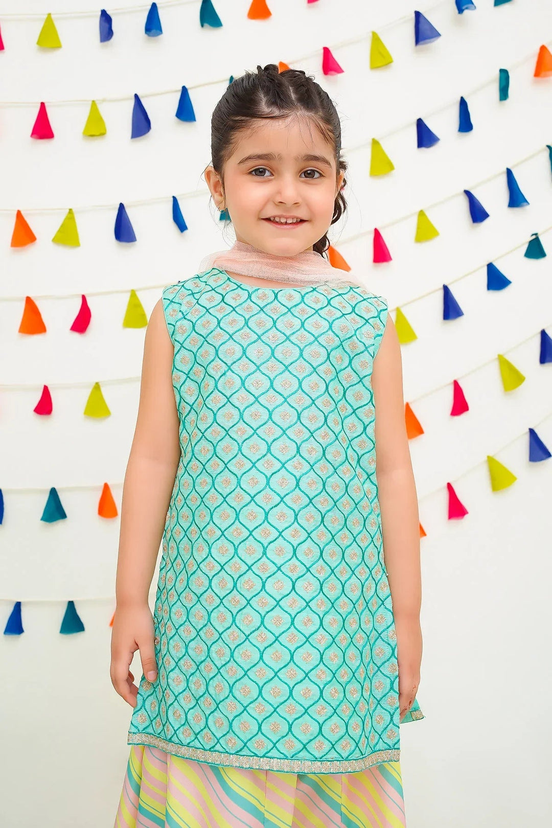 Ochre RTW Embroidered Girls 3 Piece Cotton  INCF-15 - Winter Collection