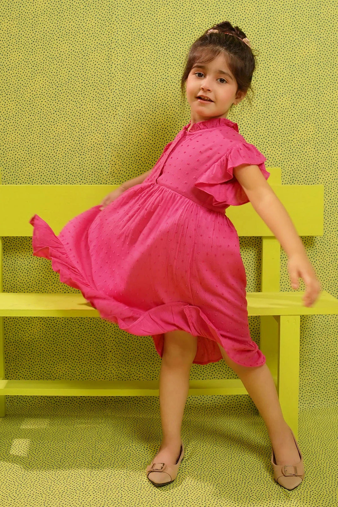 Ochre RTW Embroidered Girls 1 Piece Cotton Broshia Dress INWD-10 - Summer Collection