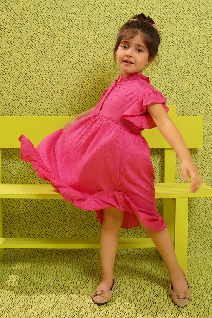 Ochre RTW Embroidered Girls 1 Piece Cotton Broshia Dress INWD-10 - Summer Collection