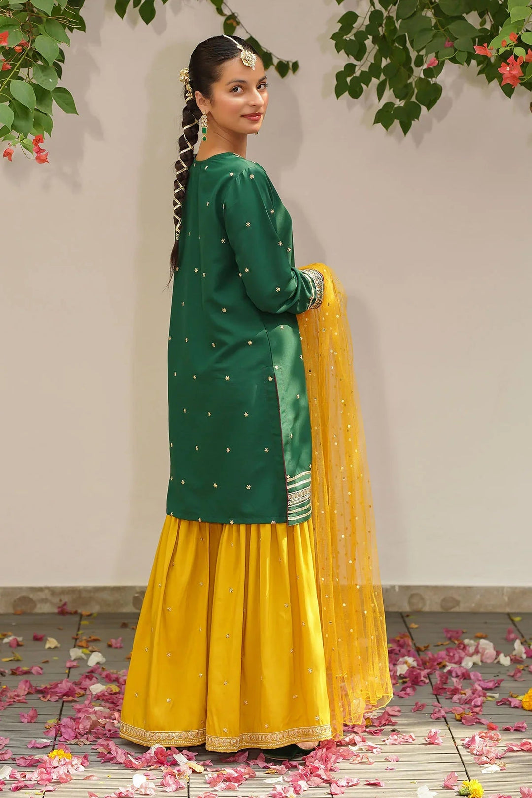 Ochre RTW Embroidered Girls 3 Piece Silk  MHD-11 - Winter Collection