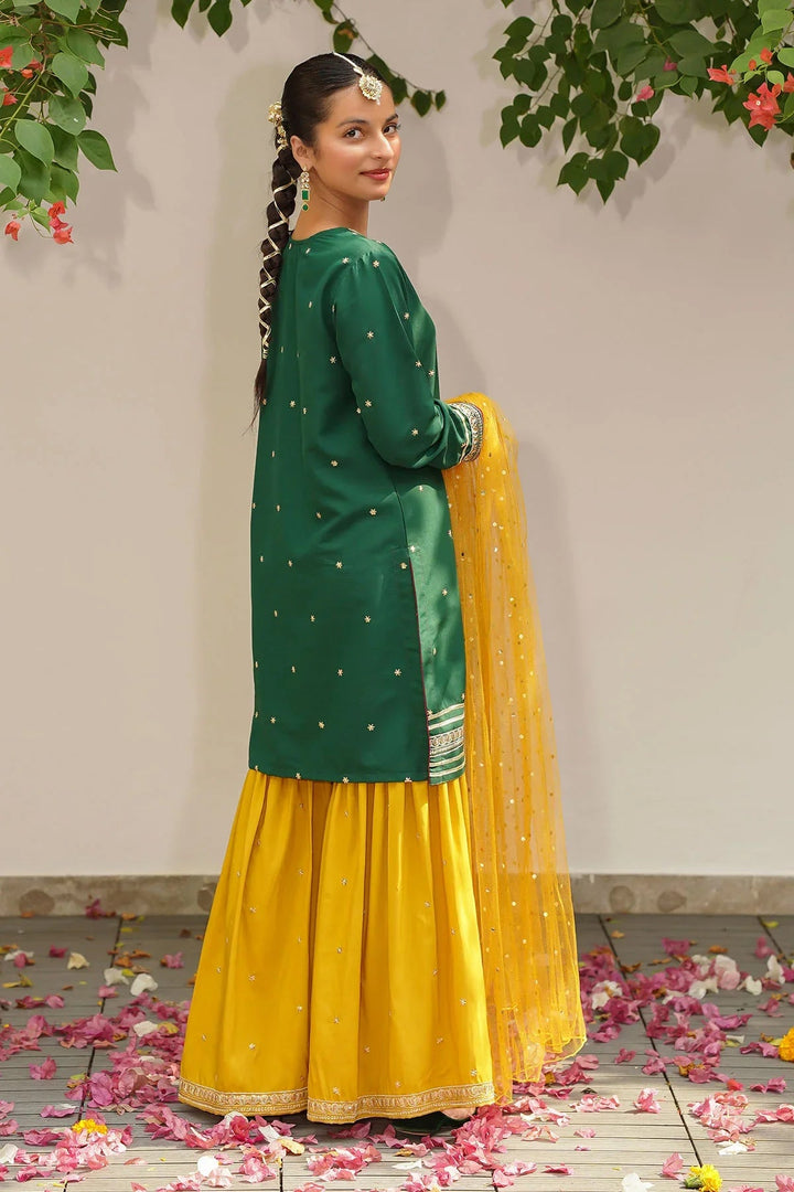 Ochre RTW Embroidered Girls 3 Piece Silk  MHD-11 - Winter Collection