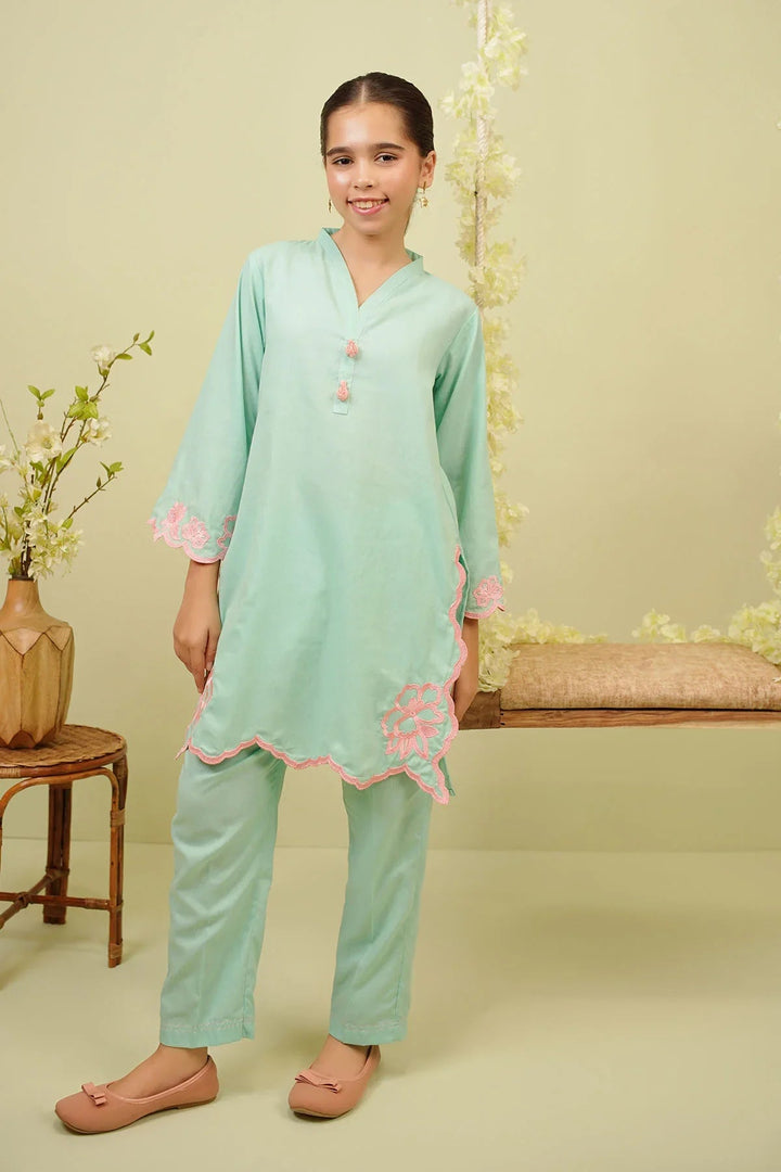 Ochre RTW Embroidered Girls 2 Piece Cotton  EMC-06 - Summer Collection