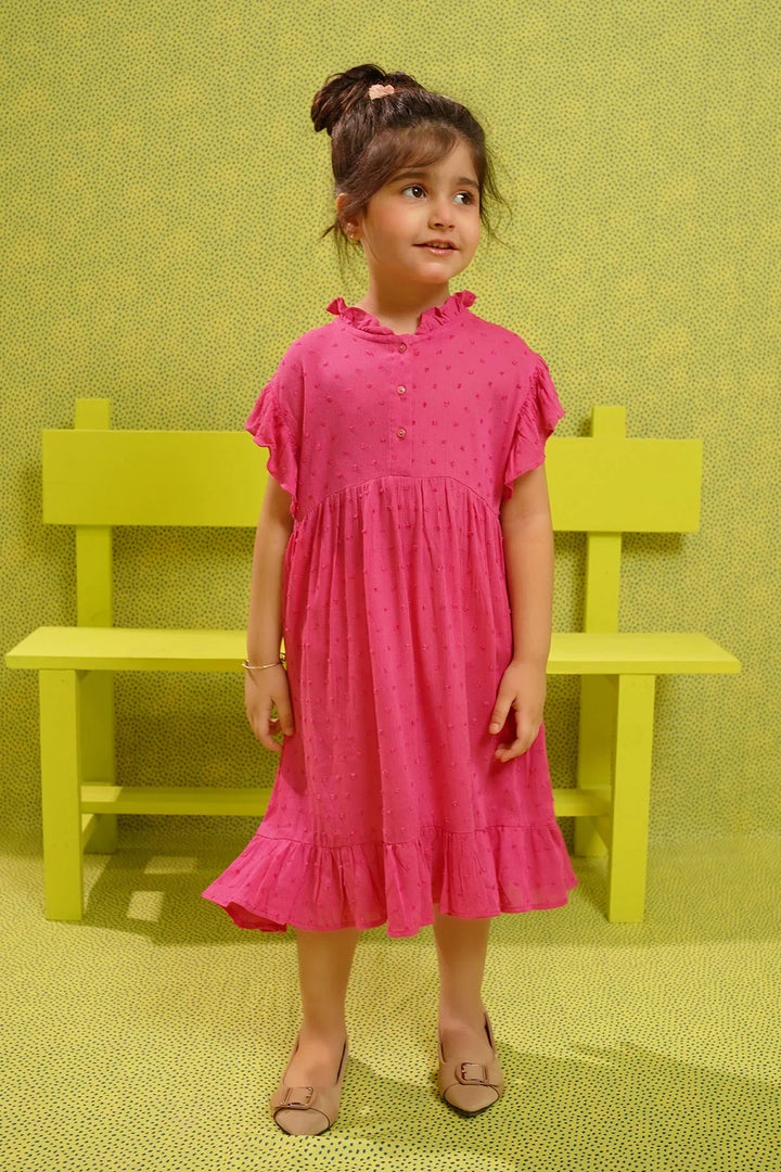 Ochre RTW Embroidered Girls 1 Piece Cotton Broshia Dress INWD-10 - Summer Collection