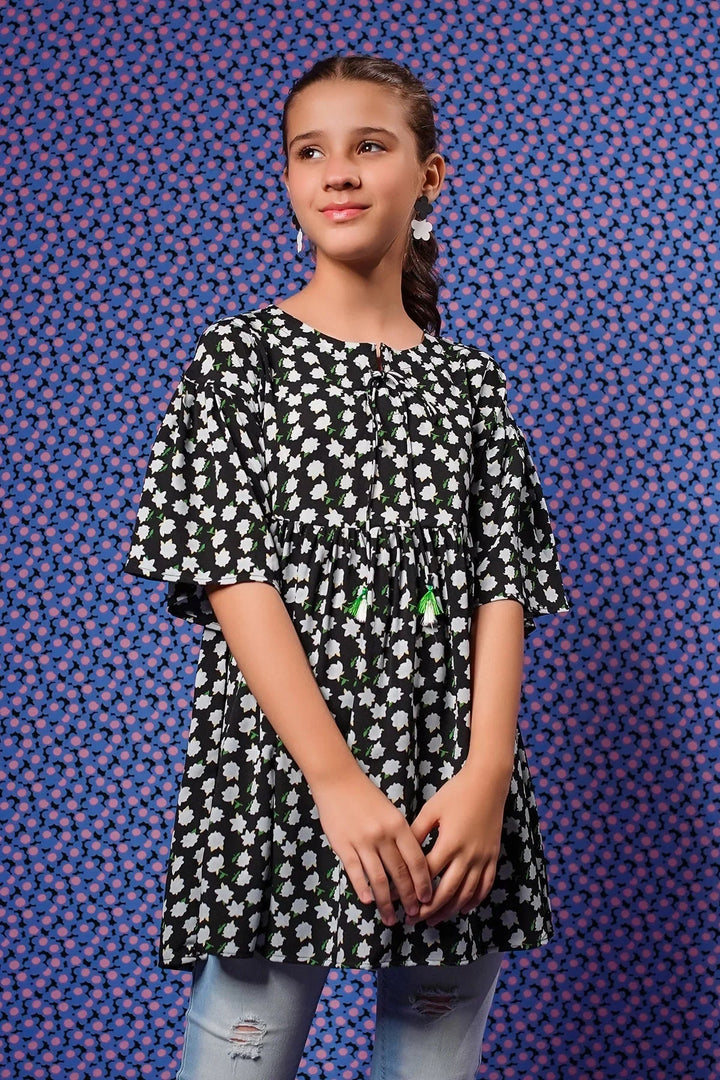 Ochre RTW Printed Girls 1 Piece Georgette Top OWT-625 - Winter Collection