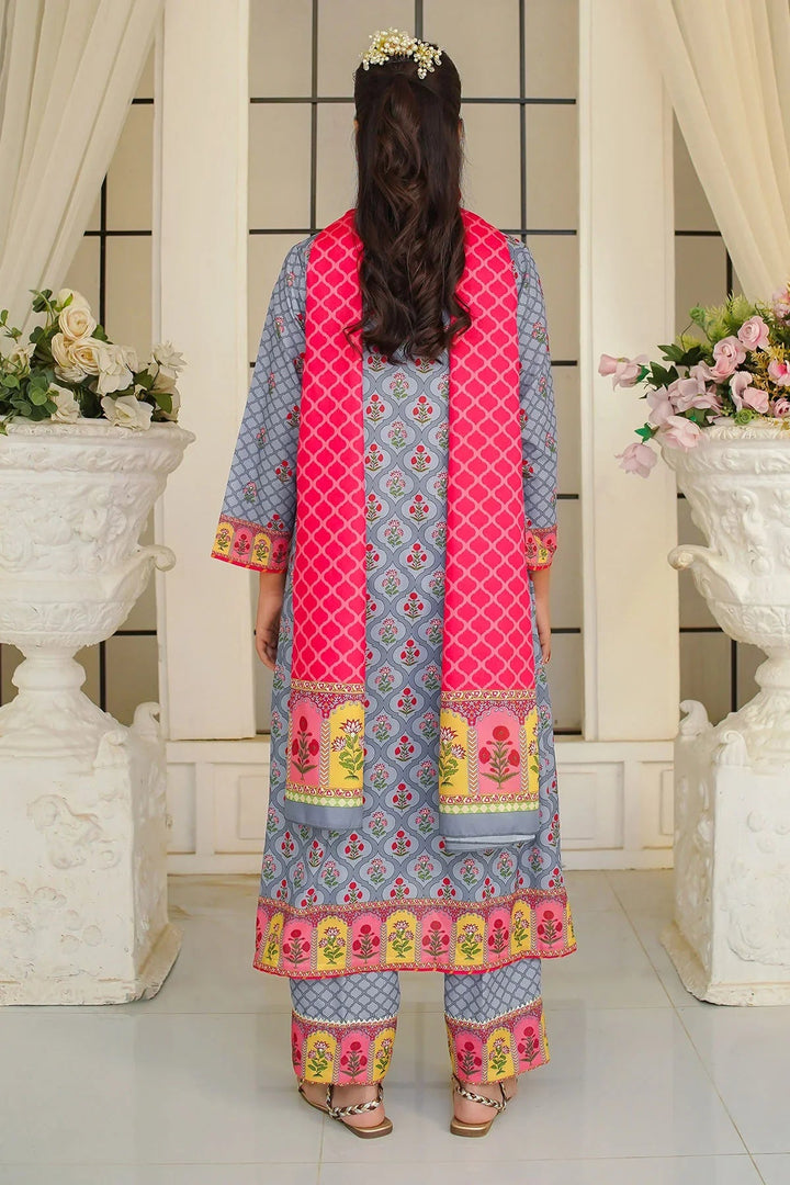 Ochre Girls Pret Printed Swiss Lawn 3 Piece Suit CORF-18 - Summer Collection