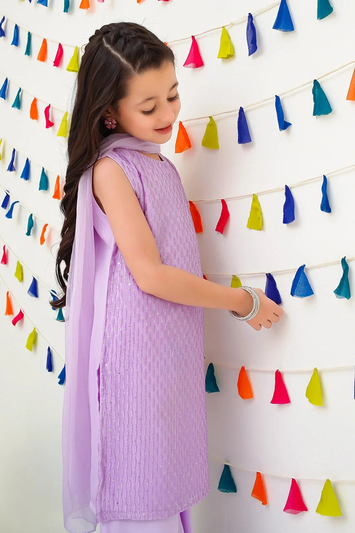 Ochre RTW Embroidered Girls 3 Piece Chiffon  INCF-13 - Summer Collection