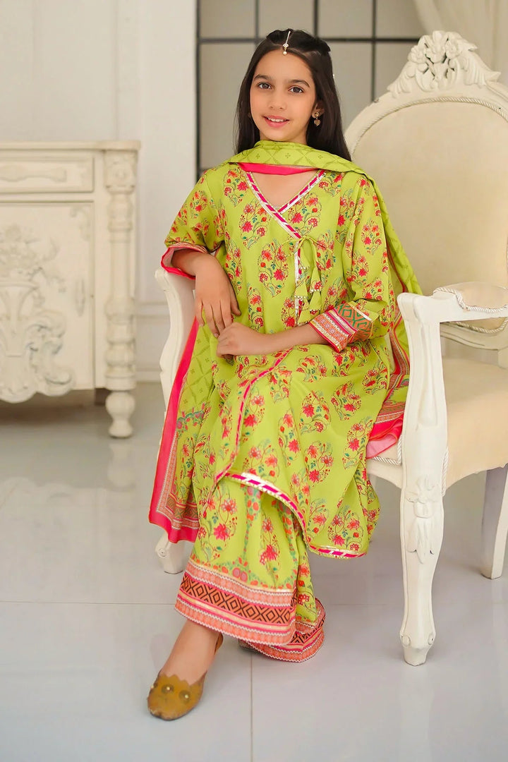Ochre Girls Pret Printed Swiss Lawn 3 Piece Suit CORF-16 - Summer Collection