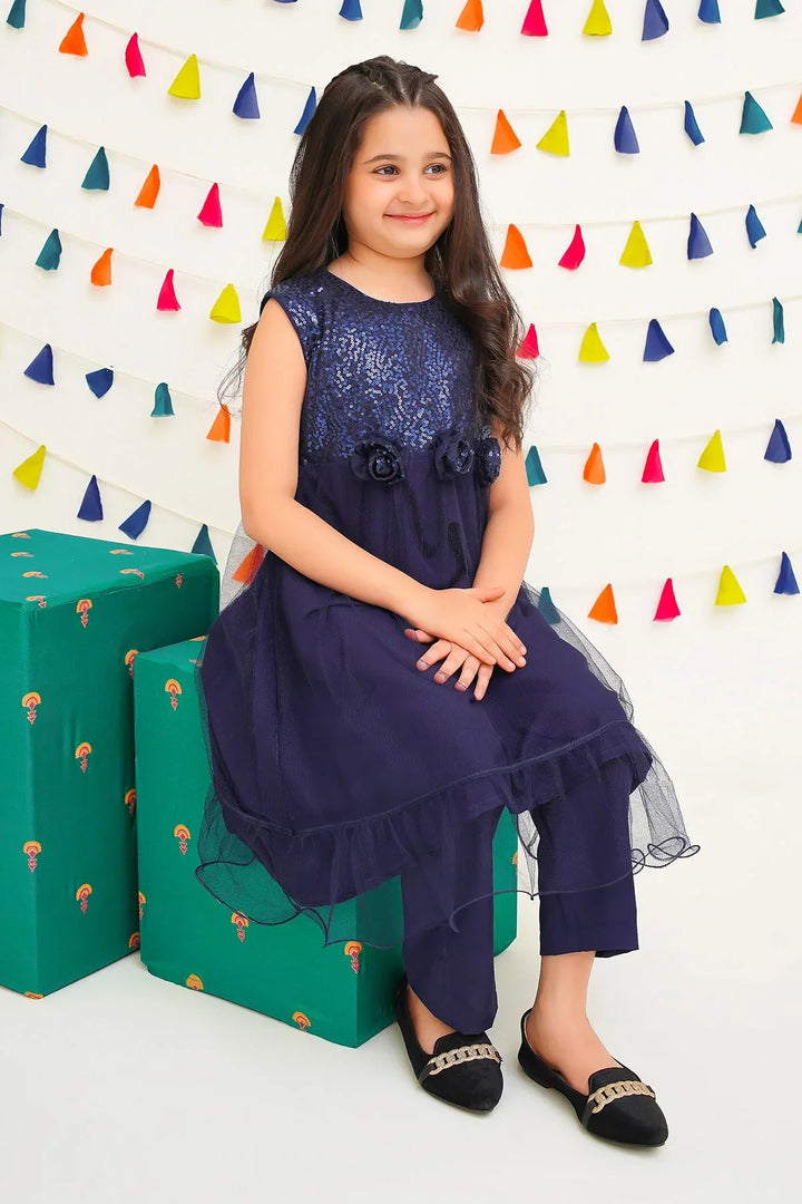 Ochre RTW Embroidered Girls 2 Piece Net Sequence INCF-10 - Summer Collection