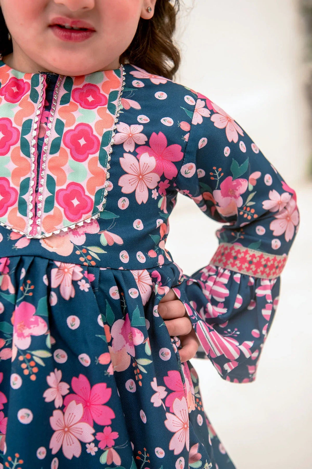 Ochre RTW Printed Girls 2 Piece Herringbone Herringbone INDP-14 - Summer Collection