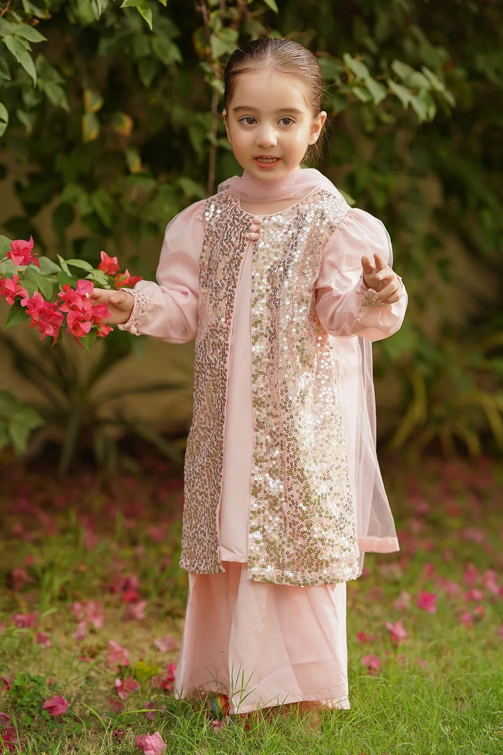 Ochre RTW Embroidered Girls 3 Piece Net Sequence INSHD-08 - Summer Collection
